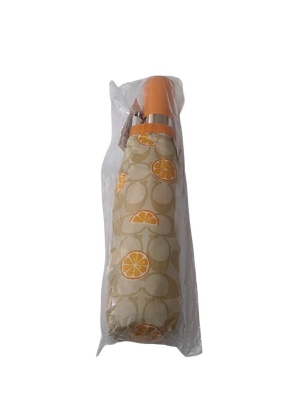 Coach 1562 Umbrella in Signature Orange Print, SV/Light Khaki - Picture 3 of 5